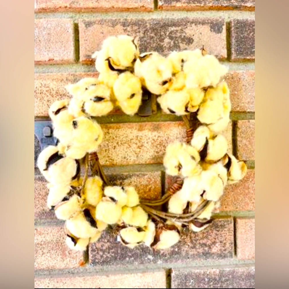 *Tea stain Cotton Wreath 12”